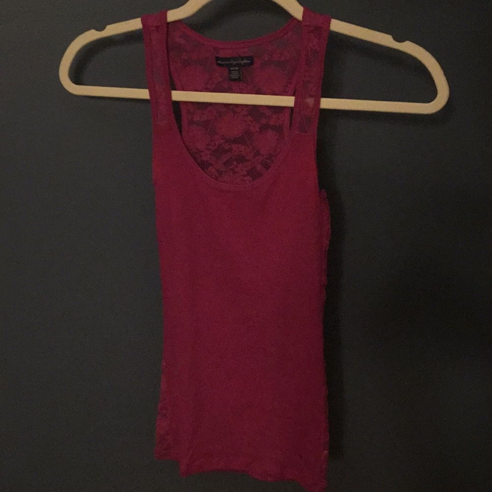 American Eagle Outfitters Magenta lace tank top